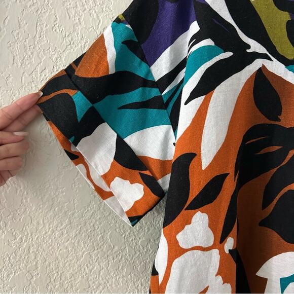 For Cynthia linen blend colorful top womens size small - Picture 4 of 8
